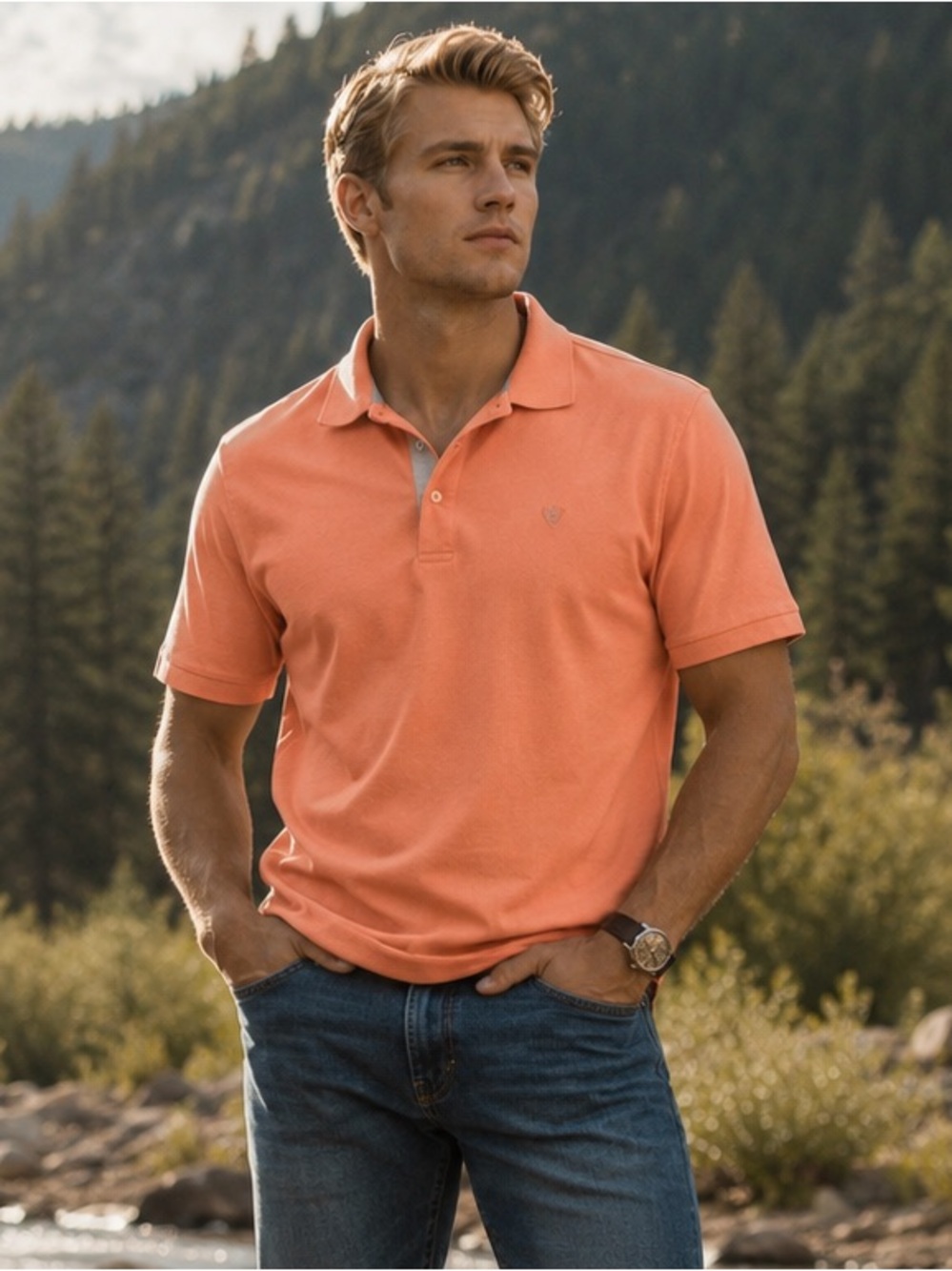 Ariat Tek Polo Shirt Mens Large Heat Series Performance Golf Medium
